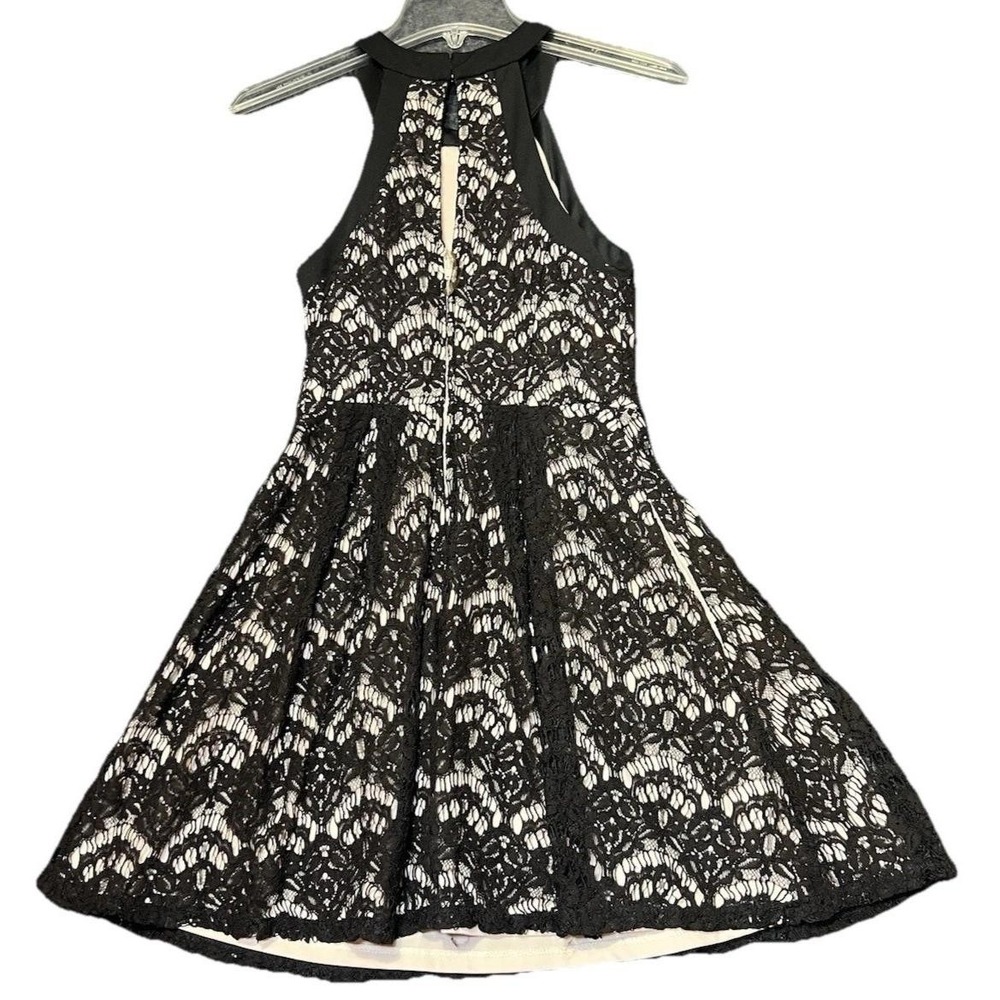 Speechless Womens Size Small Lace Halter Dress Black Fit Flare Party Cocktail - Picture 3 of 16